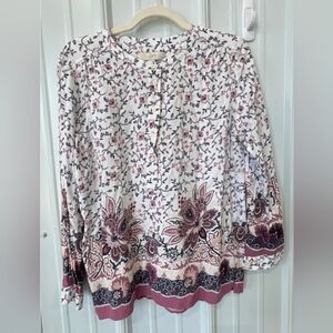 LOFT Floral Button-Up Blouse